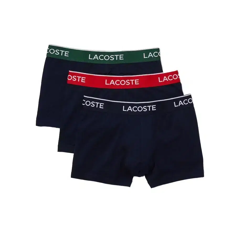 Lacoste Pack de 3 boxers VertMarine-Rouge-Marine