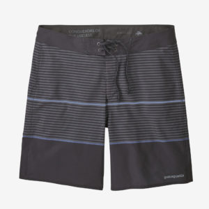 Badehose Patagonia Mens Hydropeak Boardshorts 18 in Olivas Stripe Ink Black