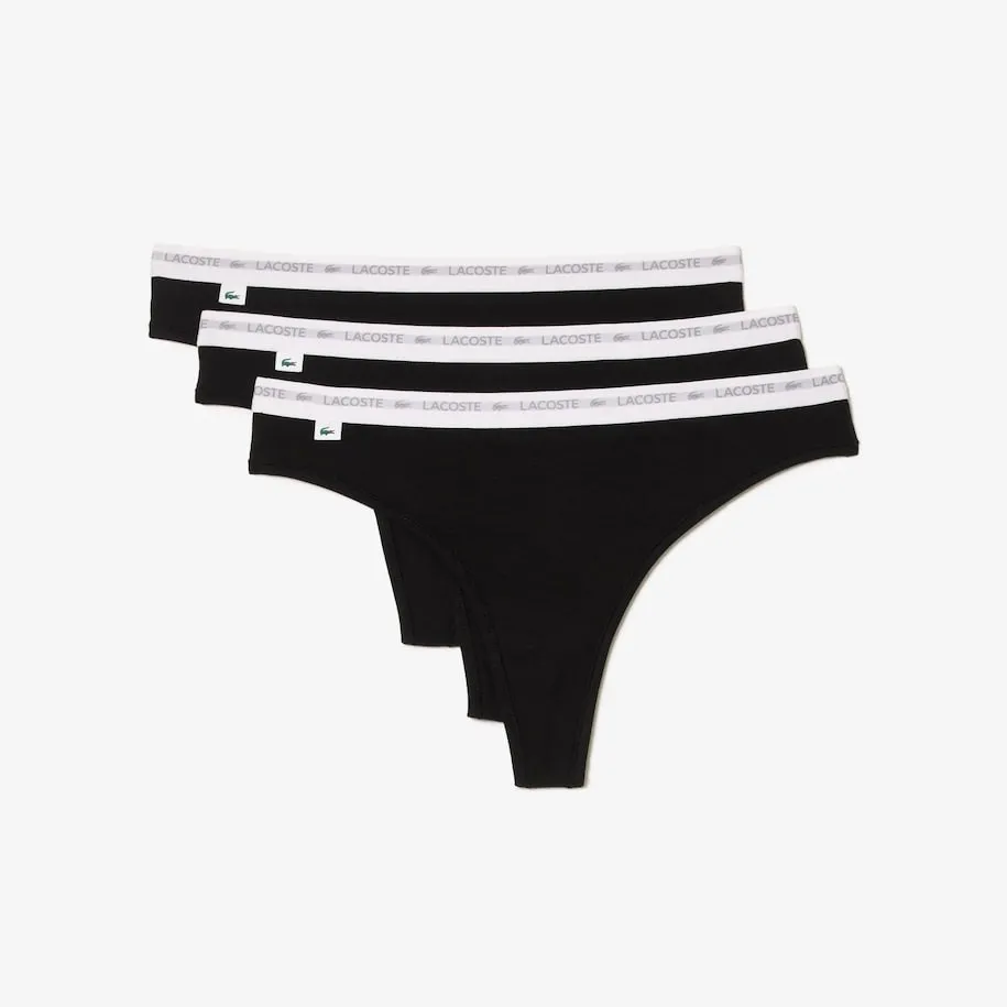 String Lacoste Pack de 3 Thong Black