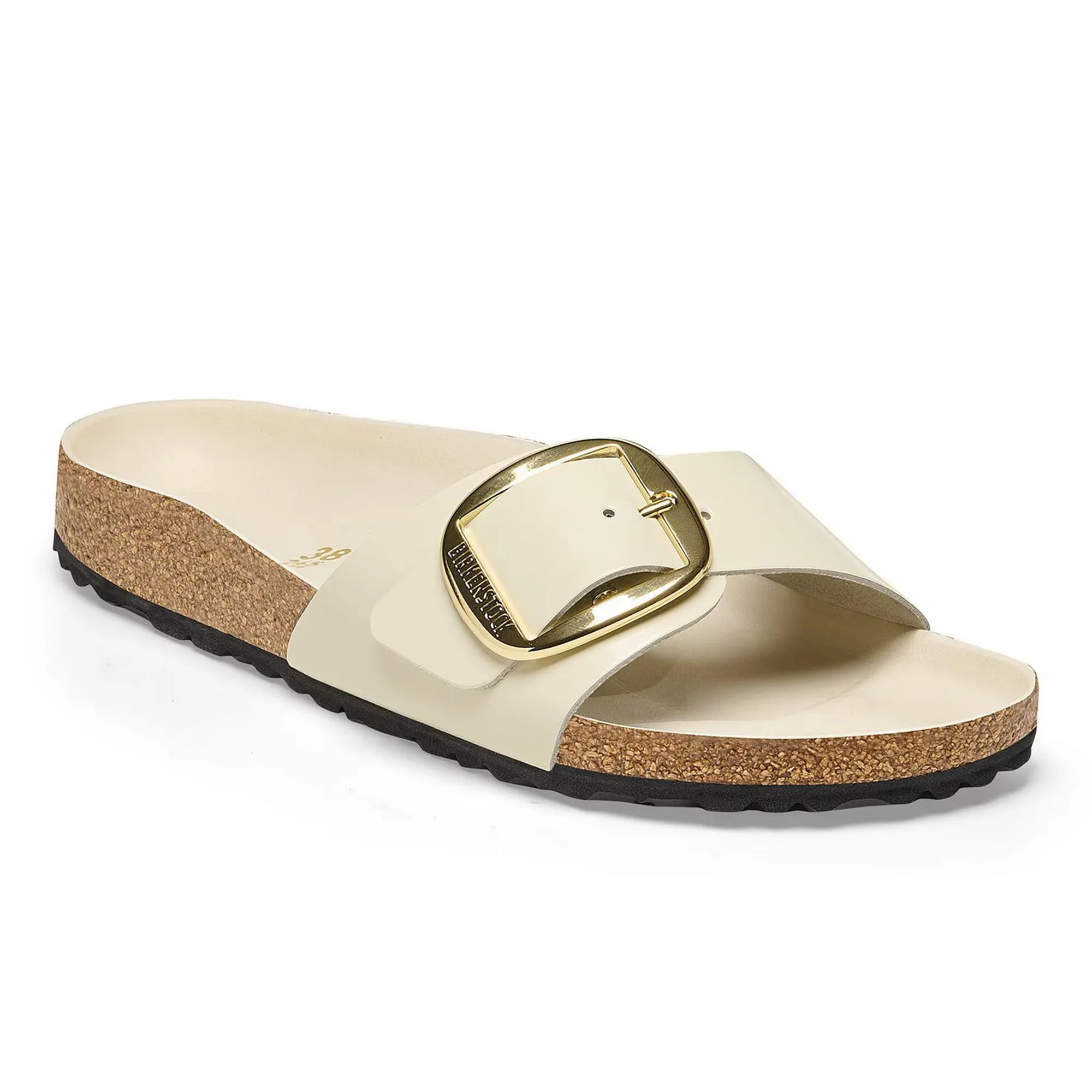 BirkenstoSandalen Birkenstock Madrid Big Buckle LENA High Shine Ecruck Madrid Ecru